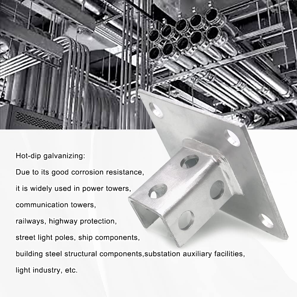 Single Channel Square Post Base Strut Mount Bracket with Pile Base Mounting System
