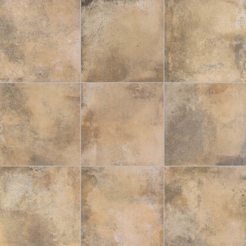 Glazed 600x600 Ceramic Floor Tiles Yellow Accidental Colouring 10mm Thick