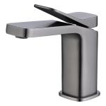 Brass Modern Single Hole Single Handle Basin Mixer in Grey