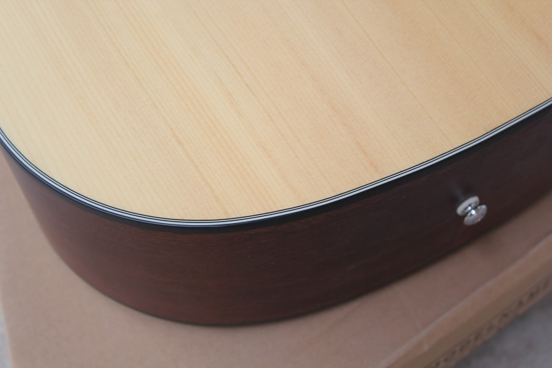 Factory custom 41 inch 20 frets 18 natural wood color acoustic guitar with solid top mahogany back