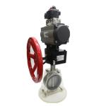 DN300 Pn16 Pneumatic Butterfly Valve Stainless Steel Ductile Iron Wafer