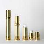 Luxury Gold Acrylic Airless Cosmetic Bottles Biodegradable 10ml 20ml 30ml