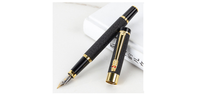 2022 Business Gift Metal Frosted Pole Pen 0.5 Iridium Ink Bag Pen for Writing Design