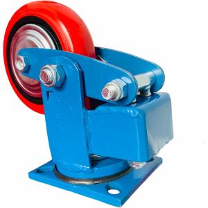 Quality Shock Absorption AGV Spare Parts PU Swivel Damping Heavy Duty Caster Wheels wholesale