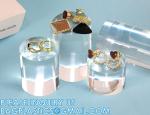 Clear Polished Acrylic Cube Cylinder, Square Display Block, Jewelry Display