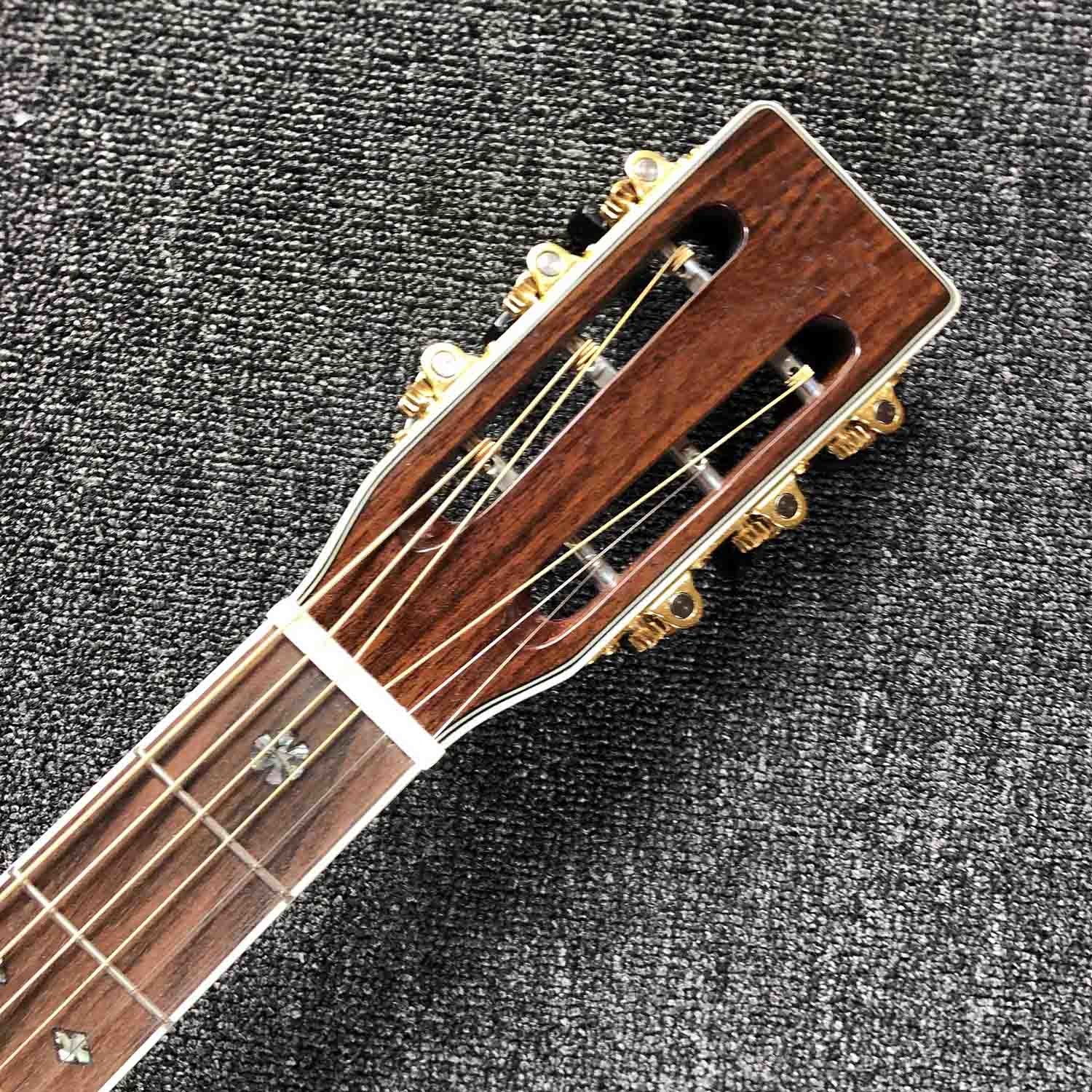OEM custom guitar, OOO42 body shape, Acoustic Guitar,solid Spruce top, real abalone binding and ebony fingerboard