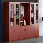 Stylistic Wooden Office Bookcase File Data Cabinet for Commercial Storage and