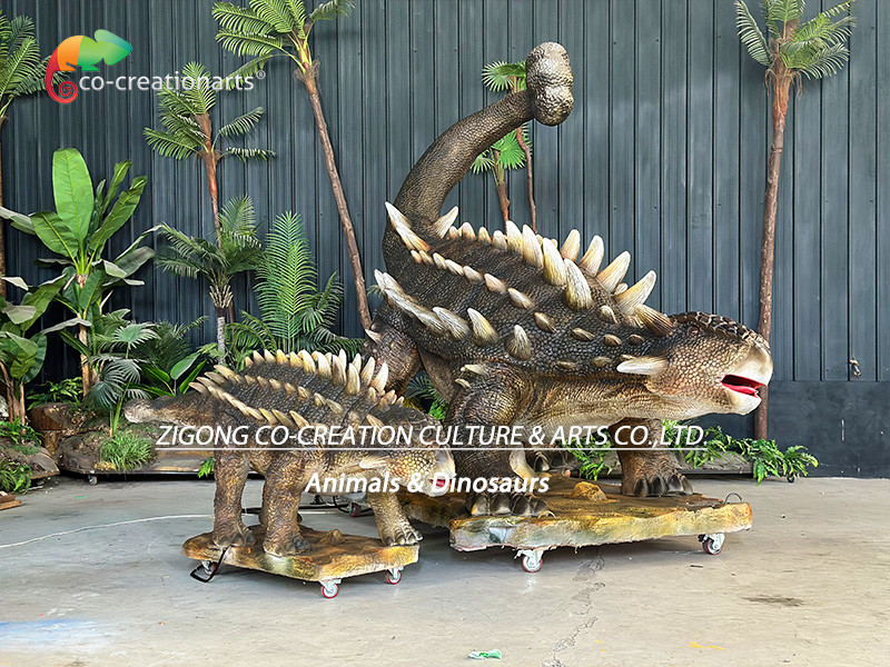Life Size Animatronic Ankylosaurus Simulation Dinosaurs For Jurassic Attraction