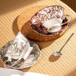 Red Ceramic Cup Saucer Set 200ml For Hot Drinks At Party Occasions