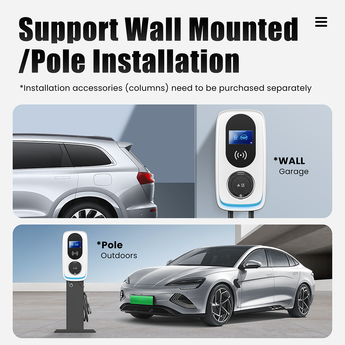 IP 65 Level MAXPOWER OCPP CCS2 22kw Wall Mounted EVSE AC Commercial EV Charger with LAN Network Connection