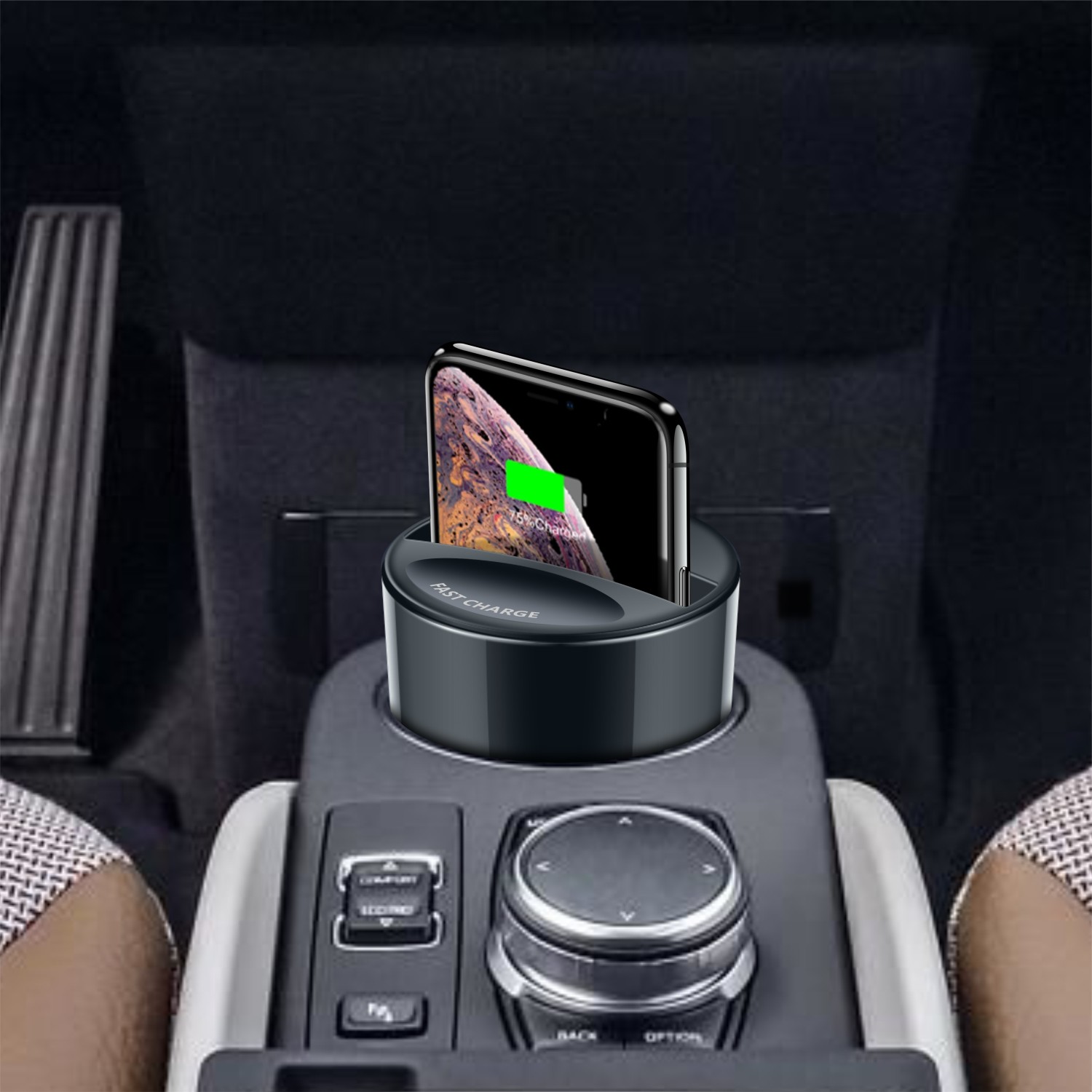 DC 12V/2A Fast Charge Car Use Wireless Charging Pad with Package Contents