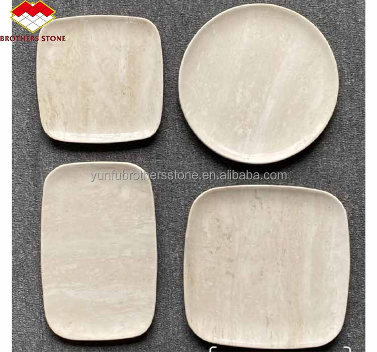 2024 Hotel Marble Cut-To-Size Dining Set with Modern Marble Pattern Plates and Bowls