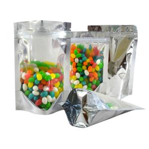 Quality Recyclable Sliver Clear Window Mylar Zipper Bags wholesale