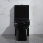 Low Profile American Standard One Piece Elongated Toilet Tall Black 1.6Gpf