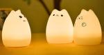 USB Charge Carton Silicone Night Light Multicolor Cute Cat Silicone Soft Nursery