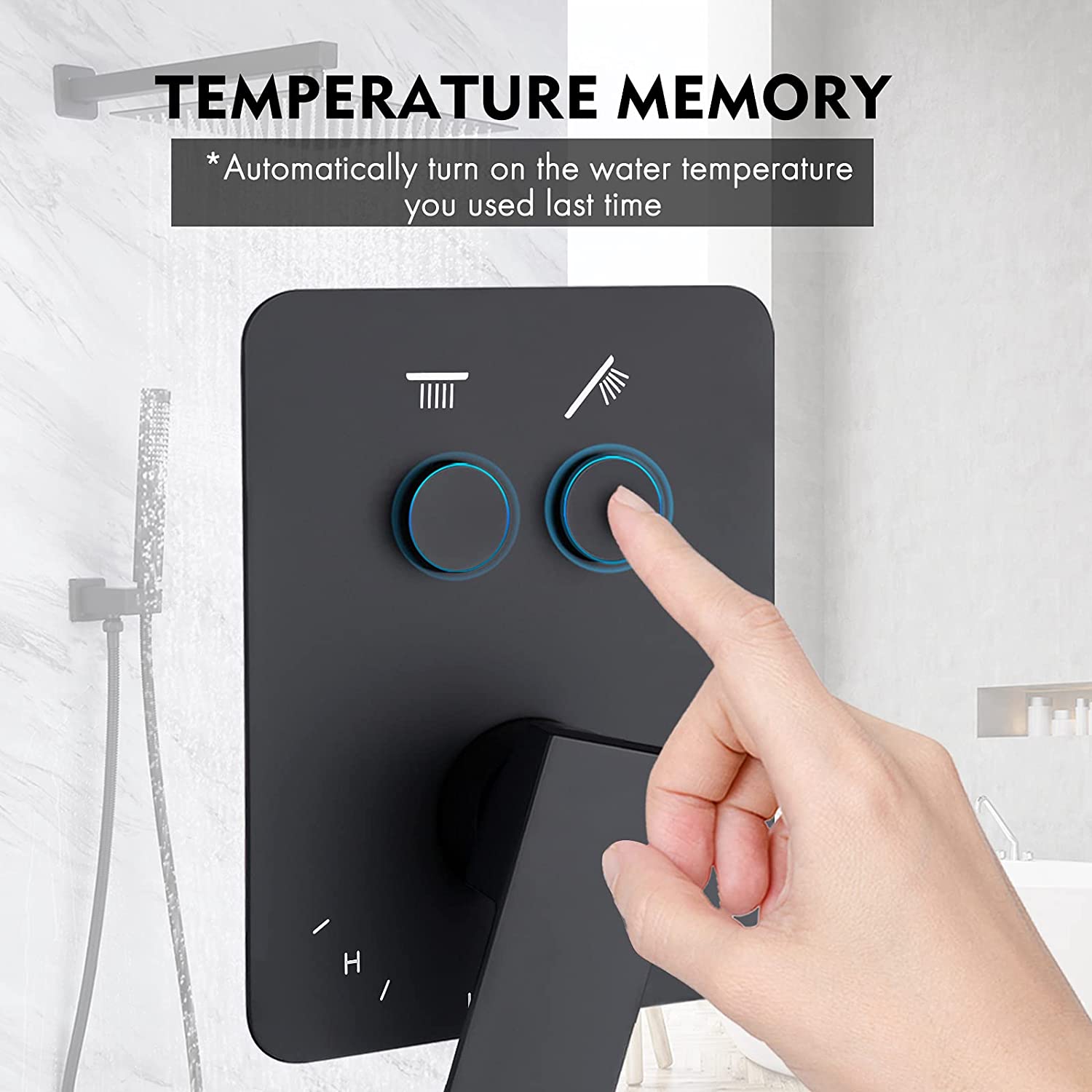 Bathroom shower cabin mixer 12 inch ceiling water saving flow 360 degrees rotating rainfall thermostatic shower head