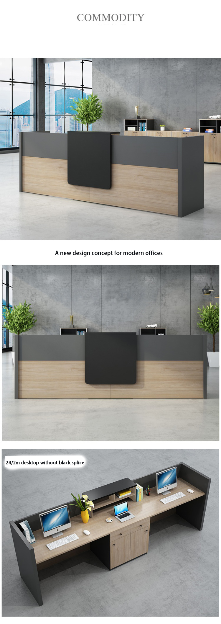 Commercial Furniture Modern Design Style Front Desk for Offices Boutiques and Lobbies