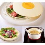 1600ml Double Color Lids Collapsible Silicone Steamer Microwave Safe