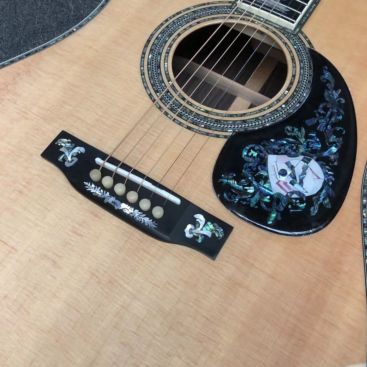 Deluxe Solid Rosewood Back Side 41 Inch D100aa Type Spruce Engraved Acoustic Guitar Abalone Inlay