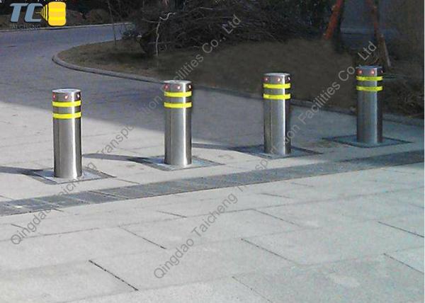 Automatic Steel Parking Pillar / Smart Bollards IP68 Stainless Finish 130kg