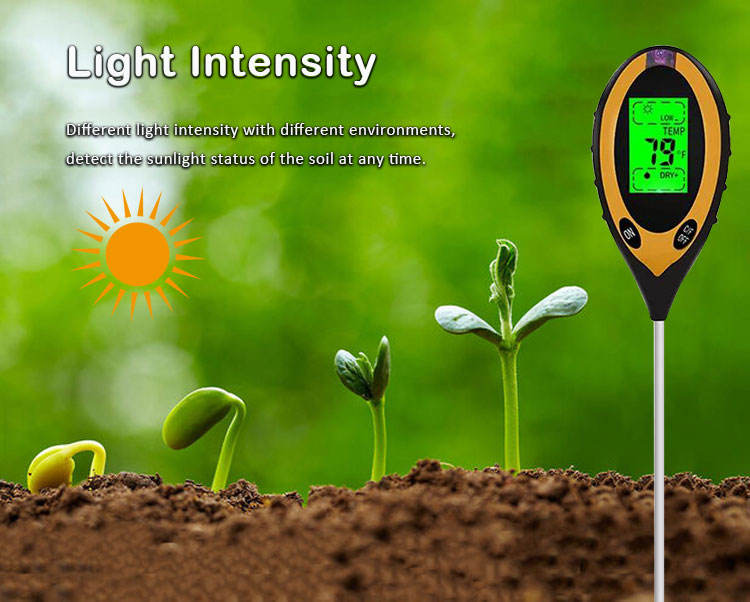 Soil Light Test Range 0-2000 PH Meter Moisture Tester for Potted Plants Gardens 4 in 1