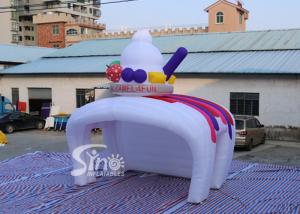 Quality Custom inflatable ice cream kiosk stand both tent with LED light cover for Advertising Activities wholesale