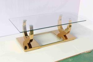 Quality Ti Gold U Shaped Base 2 Piece Coffee Table Set Living Room Home Furniture wholesale