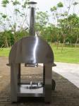 830mm 720mm Stainless Steel Fired Pizza Oven With Trolley