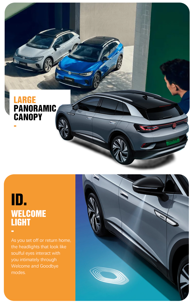 Electric Car EV Id.4 Crozz VW Id4 2023 2024 Id4 Pro Max Speed 160 Km/h 4612*1852*1640 Size