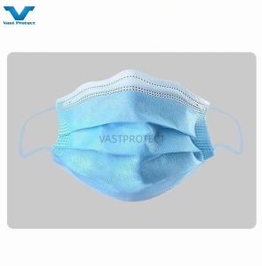 Quality ISO13485 Disposable Dust Mask Blue Earloop Type iir Layers 3 Ply wholesale