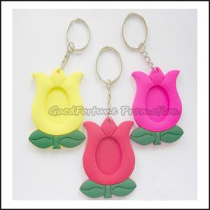 Quality promotion customed printed logo soft pvc rubber photo frame gift keychain keyrings wholesale