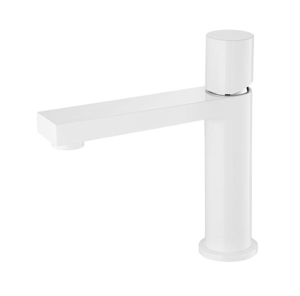 CONNE White Single Hole Bathroom Faucet 25mm Ceramic Cartridge Laundry Basin
