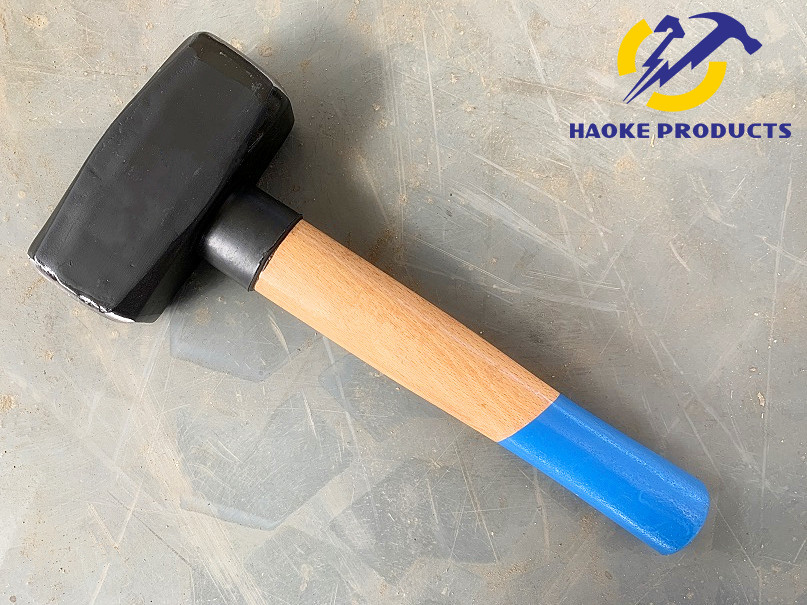 800G Size C1045 Forged Carbon Steel Materials Stoning Hammer With Grade A Natrual Color Wooden Handle