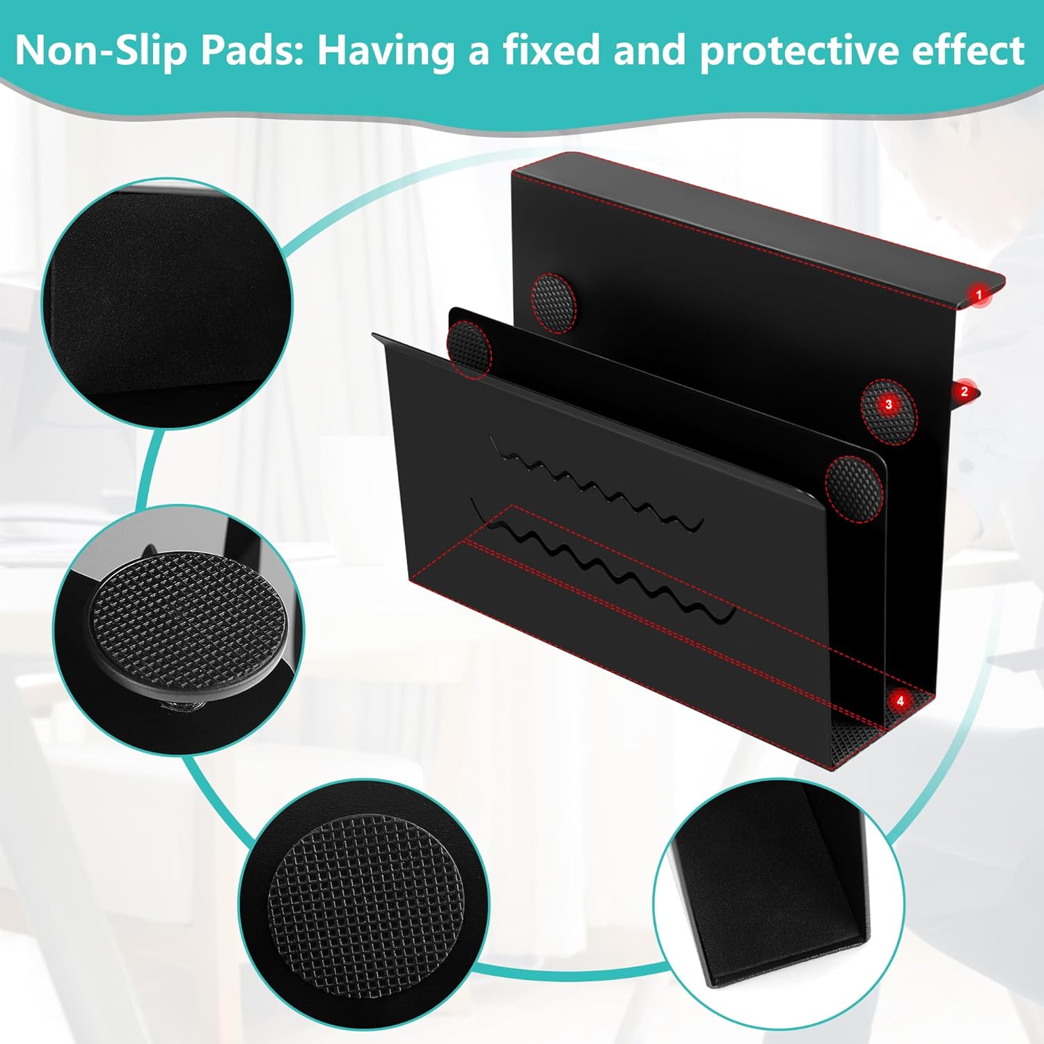 Table Side Pocket Under Desk Cable Management Tray for 40cm 43cm 45cm 50cm Installation