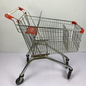 Quality CE 125L Supermarket Shopping Trolley With Metal Wire Spacer 4&quot; PU Wheels wholesale