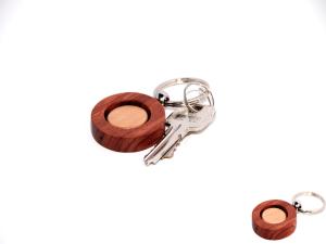 Quality Bi-wood round key chain wholesale