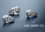Enhanced Pear Shaped Moissanite Colorless 3 Carat Polished Good