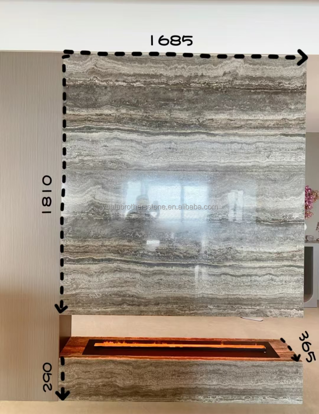Travertine Marble Tile for Hotel Villa Polished Silver Stone Cladding and Decoration
