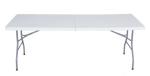 White Blow Moulded Portable Plastic Folding Table Chair Outdoor Stable 8ft 240cm