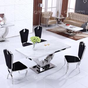 Quality Modern 150x90x75cm 6 Seater Marble Top Dining Table Qiancheng Furniture wholesale