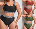 Black Sexy Large Size Ladies Swimwear Gauze Swimsuits 2 Piece Plus Size