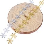 25mm Ultrasonic Snow Ribbon For Christmas Tree Silver Gold Color