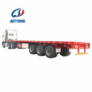 Quality 40 ft 3 Axles Flatbed Container Semi Trailer TARA Flatbed Trailer for Container Transport wholesale