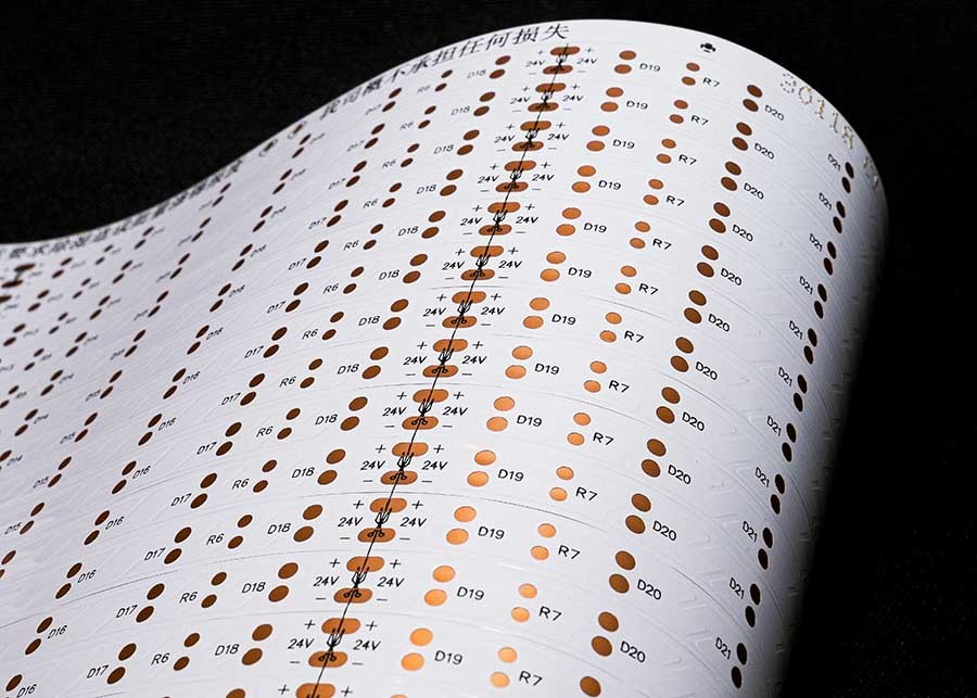 HOT SALE 3528 LED Strip Flexible Circuit Board With 30 Light Beats 24V Double Sided Board FPCB 3528-30leds/PCS-8*500-24V double-sided Board white film