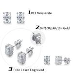 18k Gold Moissanite Diamond Oval Earrings Studs For Gift