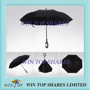 Quality Creative 2 layers hand free windproof reverse Umbrella wholesale