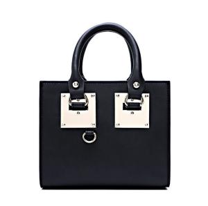 Quality 2016 spring and summer new European style leather leather handbag female retro iron square wholesale