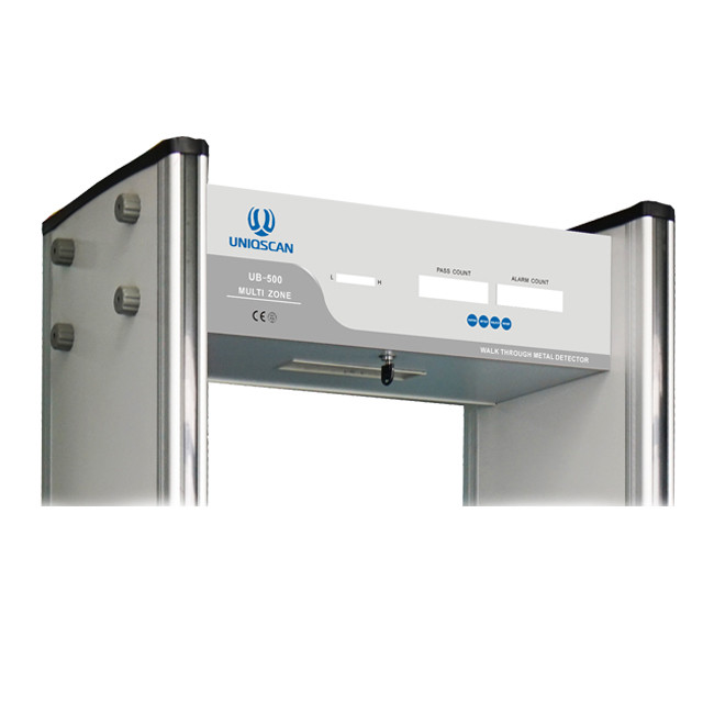 Public Security Checking UB500T 6 Zones 5-15cm Walk Through Metal Detector With Temperature Scanner