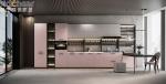 Handless Door Soft Close L Shape Kitchen Cabinet With Solid Surface Countertop