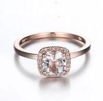 925 Sterling Silver Round Shape Rose Gold Platedt Morganite Cuff Earrings